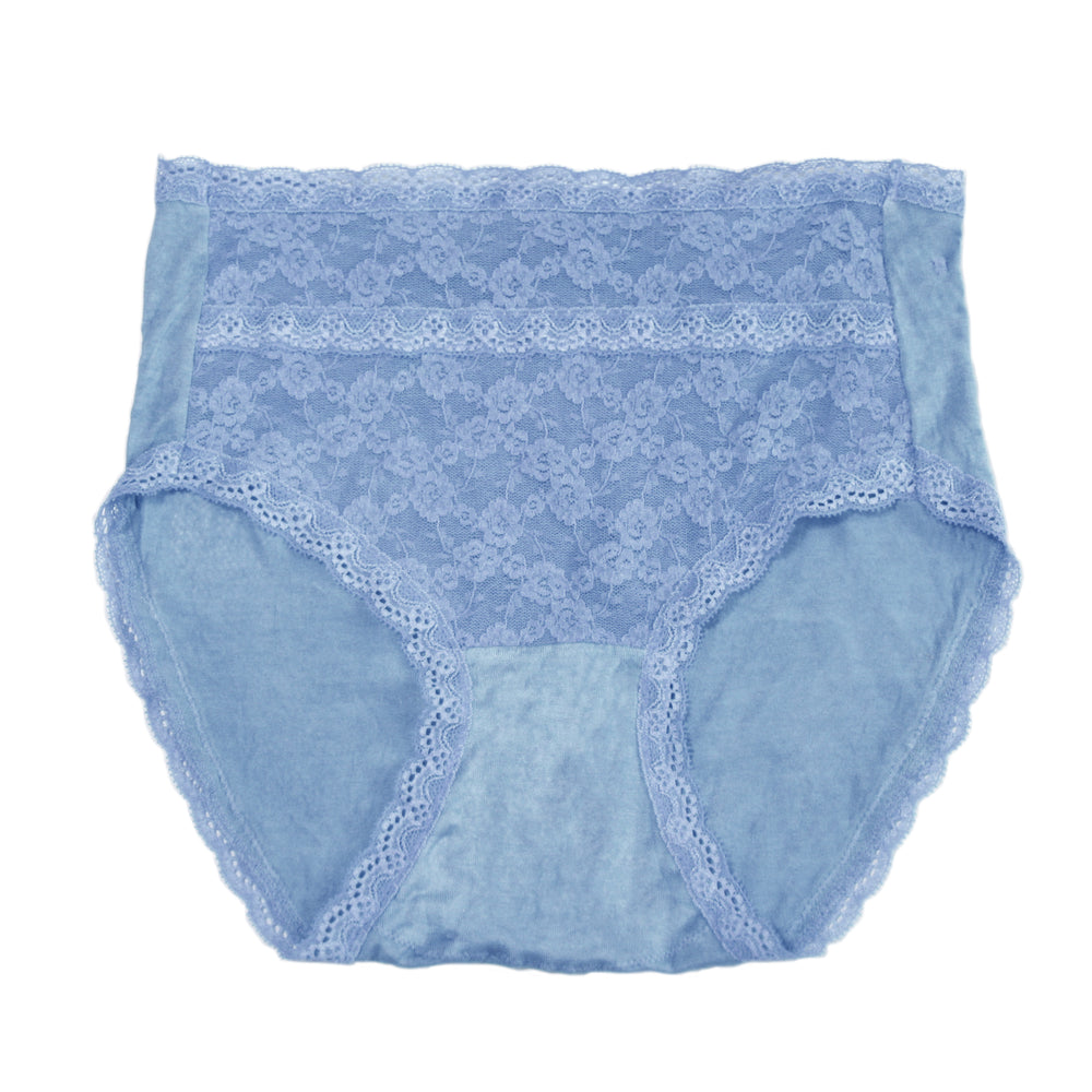 【予約受付中】ログウッド染めシルクレースショーツ"CHLOE"～秘色色(ひそくいろ)～